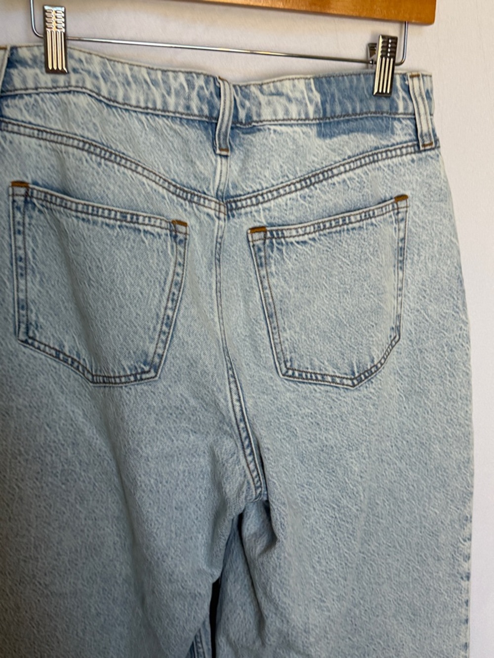 Abercrombie & Fitch Curve Love High Rise Cropped Wide Leg Jeans Sz 6S Light Wash - Picture 6 of 13